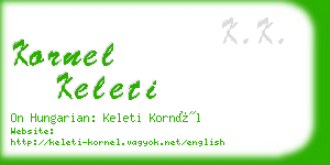 kornel keleti business card